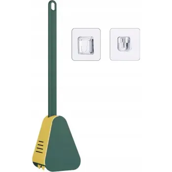 WC štětka Silikonový kartáč na WC do koupelny, zelený a žlutý