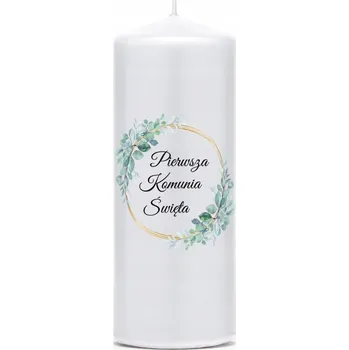 Svíčka Matná bílá svíčka 15 cm s nálepkou První Svaté Přijímání k Prvnímu Svatému Přijímání