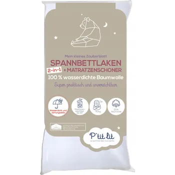 Prostěradlo Prostěradlo s gumou P`tit lit bílé 60 x 120 cm