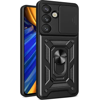 Pouzdro na mobilní telefon Hurtel Hybrid Armor Camshield Armored Case se stojánkem a krytem kamery pro Xiaomi 15 5G - černý