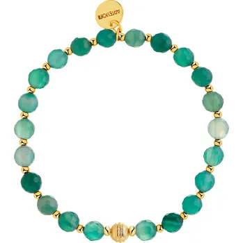 Náramek Pozlacený náramek z mosazi s acháty - AR543-0348