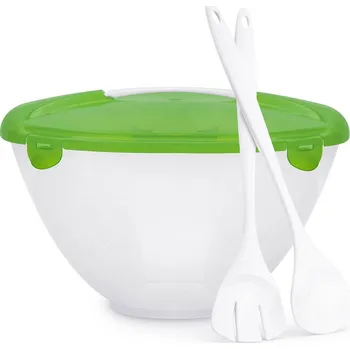 Plastová mísa / salátová mísa s víkem BRANQ CYKORIA zelená 5 l