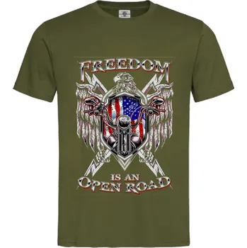 Pánská móda Tričko Freedom Druh: Pánské, Barva: Khaki, Velikost: XL
