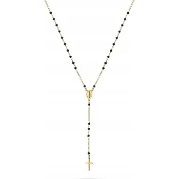 Náhrdelník ZLATÝ NÁHRDELNÍK p925 RŮŽENEC s MEDAILONKEM + KŘÍŽEM