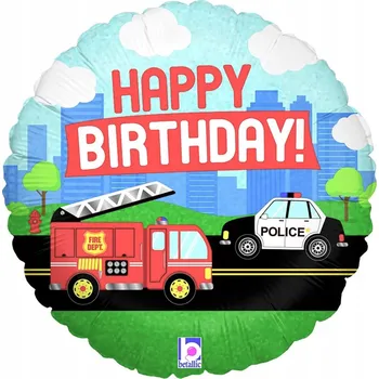 Balónek Narozeninový BALÓNEK HASIČI policie VŠECHNO NEJLEPŠÍ K NAROZENINÁM