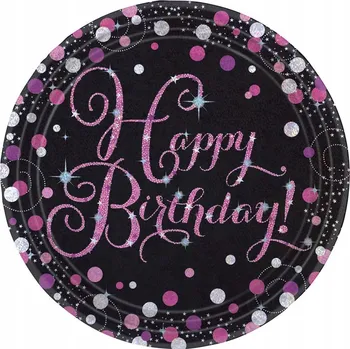 Party nádobí Talířky Amscan narozeniny 23 cm 8 ks