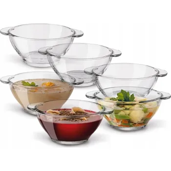 Sada skleněných misek na polévku s uchy Tadar 6 x 400 ml