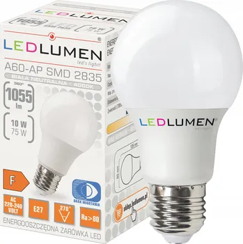 Žárovka LED žárovka LEDLUMEN E27 A60 1055 lm 10 W 270° CCD 4000 K