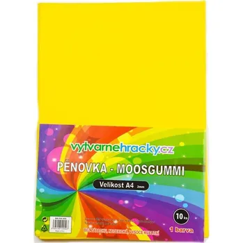 Pěnovka A4, tl. ca 2mm - žlutá, 10ks
