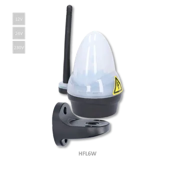 Maják Bílý výstražný LED maják s anténou, 12/24/230 V, AC/DC, držák pro boční úchyt, rozměr ø76 x 125, svítivost 739 lux (nevhodný k řídicí jednotce CT-102)