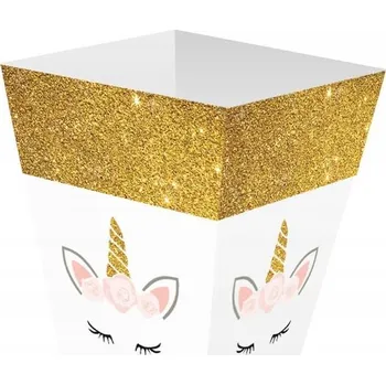 Party dekorace Krabičky na popcorn Jednorožec 6 Ks Narozeniny