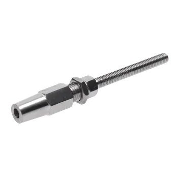 Úchyt pro nerezové lanko 3 mm, se závitem M6, broušená nerez K320 / AISI304