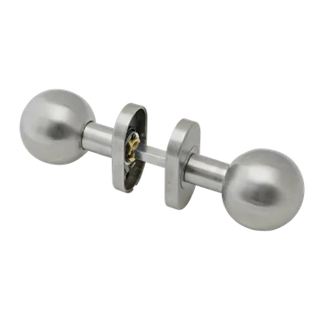 Dveřní kování Koule ke klice s oválnou rozetou, otočná, bal.: 1 pár, broušená nerez K320 / AISI304, spodní část rozety nerez