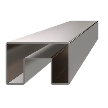 Madlo obdélníkové (60x40x1,5 mm /24x24 mm), cena za 1 ks (3 m), pro sklo 8-17,5 mm, bez gumových těsnění, broušená nerez K320 / AISI304