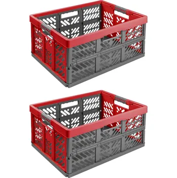 Nákupní košík Nákupní košík Keeeper skládací plast červený 45 l 28x37x54 cm