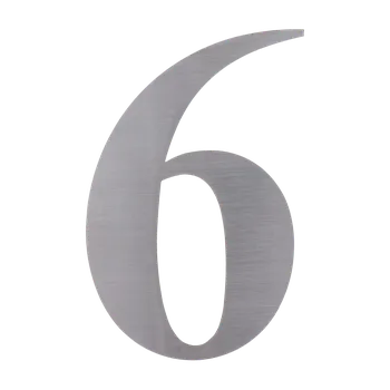 Zábradlí Číslo domovní 6, (156x1.5mm), s 3M páskou, broušená nerez K320/AISI 304