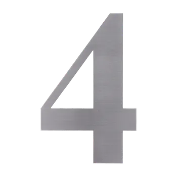 Zábradlí Číslo domovní 4, (156x1.5mm), s 3M páskou, broušená nerez K320/AISI 304