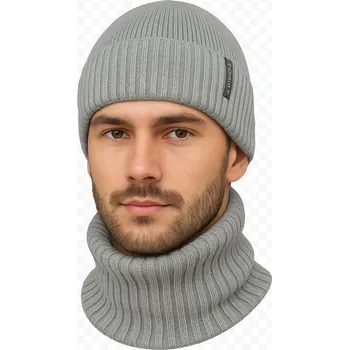 Čepice LABARTTI PÁNSKÁ SADA ČEPICE + NÁKRČNÍK PODZIM ZIMA