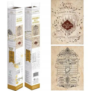 Obraz Plakát Sada 2 plakátů Harry Potter: Pobertův plánek a seznam škol, bez rámu, 38 x 52 cm