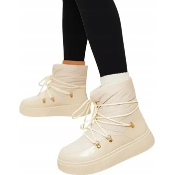 Dámská zimní obuv KRÉMOVÉ DÁMSKÉ SNĚHULE DABENDA 37