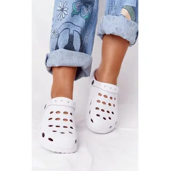 Dámské žabky Dámské Nazouváky Bílé Pěnové Crocsy EVA 38