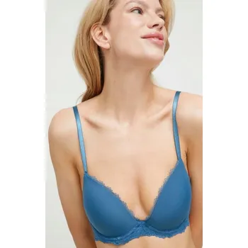 Podprsenka CALVIN KLEIN MODRÁ VYSTUŽENÁ PODPRSENKA S KRAJKOU 70B 2A5D6_B*