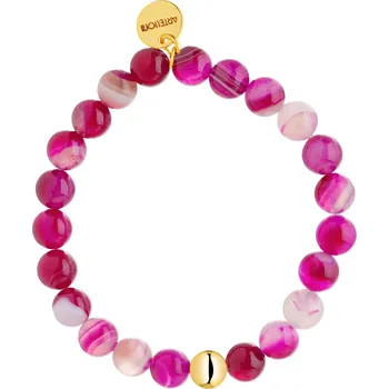 Náramek Pozlacený náramek z mosazi s acháty - AR542-9334