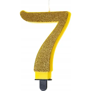 Dortová svíčka Narozeninová svíčka Go-Party číslice 7 zlatá