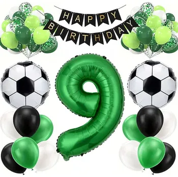 Balónek BALÓNKY SADA FOTBALOVÝCH BALÓNKŮ FOTBAL 9. NAROZENINY 74 KS