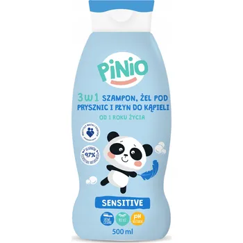 Koupelová pěna Pinio 3v1 Šampon Gel Pěna do koupele Sensitive 500 ml