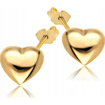 Náušnice Zlaté Náušnice 925/585 Srdíčka Puzetky Šroubovací na dárek