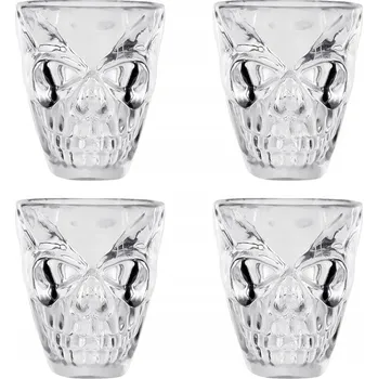 Sklenice Sada 4 skleniček na panáky ve tvaru lebky 50 ml na Halloween - Boland