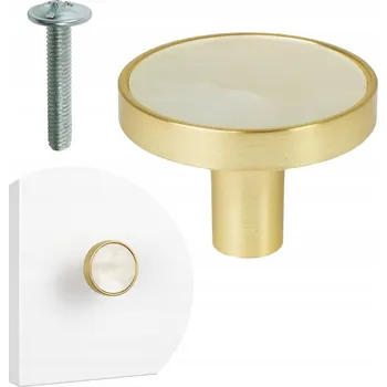 Nábytkové kování Nábytková úchytka knopka, zlatý lesk, 2,5 x 3,2 x 0,95 cm