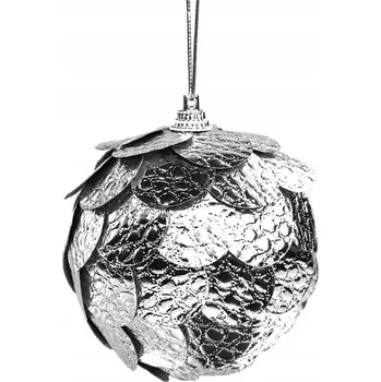 Vánoční dekorace Ozdoby na vánoční stromeček vánoční baňky stříbrné 8cm 3ks