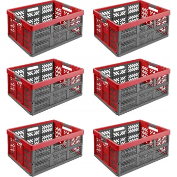 Nákupní košík Nákupní košík Keeeper skládací plast červený 45 l 28x37x54 cm