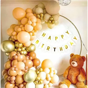 Balónek Sada balónků hnědo-zlatá girlanda stěna balónky 80 ks