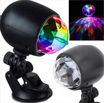 MINI DISCO KOULE OTOČNÁ LAMPA BAREVNÁ NA PÁRTY REFLEKTOR LED RGB
