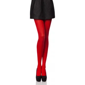 Dámské punčochy Punčocháče dámské 60 DEN hladké punčocháče barevné AN-122 Červená XXL