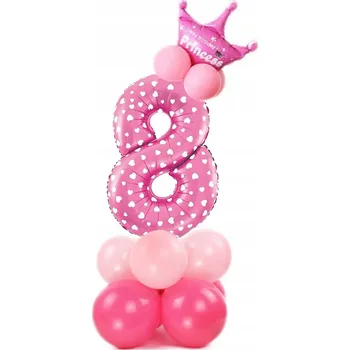 Balónek Balónky „Číslice 8“, růžové, PartyPal, sada