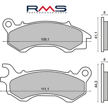 Brzdová destička Brzdové destičky RMS 225102780 organické