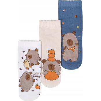 YOCLUB Ponožky ponožky bavlněné kapybara 3PAK 27-30 vícebarevná