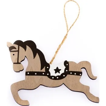 Vánoční dekorace Casa de Engel Dřevěný závěsný koník 24/576