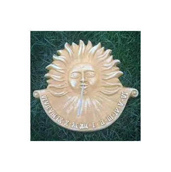 Hodiny Keramické sluneční hodiny na zeď Béžové M