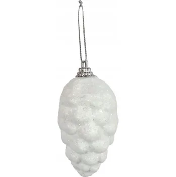 Vánoční dekorace SADA 6 PLASTOVÝCH OZDOB VE TVARU ŠIŠEK 8 CM