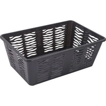Úložný box Plastový úložný košík BRANQ ZEBRA GRAFITOVÝ L 30 x 20 cm