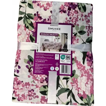 ubrus DEKORATIVNÍ UBRUS NA STŮL BĚHOUN KVĚTY 140x220cm ODOLNÝ PROTI SKVRNÁM SMUKEE