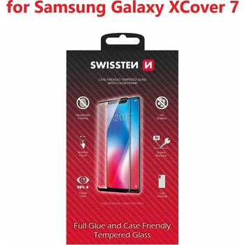 SKLO SWISSTEN FULL GLUE, COLOR FRAME, CASE FRIENDLY PRO SAMSUNG G556 GALAXY XCOVER 7 ČERNÉ