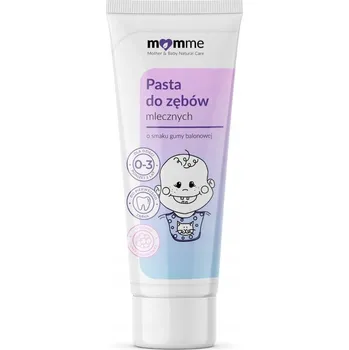 zubní pasta MOMME Zubní pasta pro mléčné zuby s fluorem 0-3, příchuť žvýkačky - Novinka