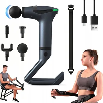 Masážní přístroj MASÁŽNÍ PISTOLE MASÁŽNÍ PŘÍSTROJ NA ZÁDA TĚLA MASSAGE GUN + 4 NÁSTAVCE