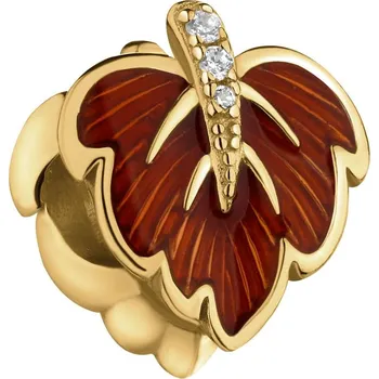 Přívěsek Stříbrný přívěsek Beads se zirkony a emailem - list - AP542-0658